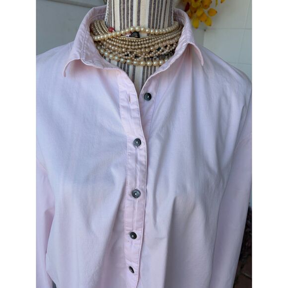 Mother Oxford Pink Cotton Maternity Button Down Shirt Size L/XL - Picture 12 of 16
